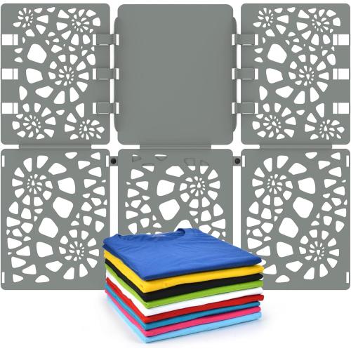 BoxLegend Shirt Folder Board V2 - Durable Plastic Clothes Folding Board Tshirt Organizer T-shirt Folder - Easy and Fast Folding for Adults and Kids - Grey