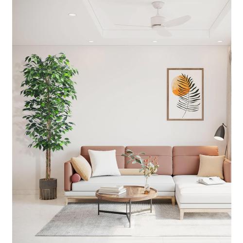 2Packs 6FT Artificial Ficus Trees with Realistic Leaves and Natural Trunk, Faux Ficus Tree with Sturdy Plastic Nursery Pot, Fake Ficus Tree for Office Home Farmhouse for Indoor Outdoor Decor