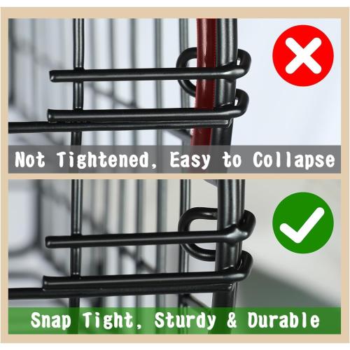 X-cosrack Metal Wire Basket Organizers Foldable & Wall Mounted Freezer Organizer Bins with Handles 4 Pack- Extra Large Mesh Bin for Pantry Organization Kitchen Laundry Closet Garage Patent Design