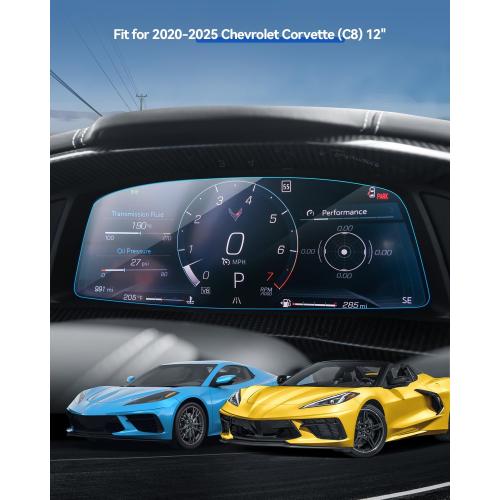 2PCS Car Screen Protector for Chevrolte Corvette C8 2022 2023 2024 2025 Accessories Dashboard Nano Touchscreen Protector Film HD Clear Anti Fingerprint 12''