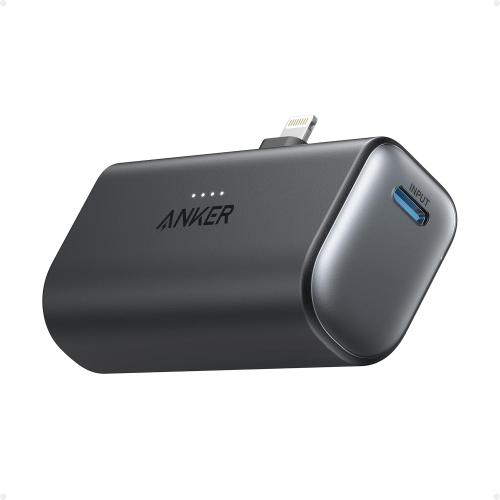 Anker Nano Power Bank with Built-in Lightning Connector, Portable Charger 5,000mAh MFi Certified 12W, Compatible with iPhone 14/13/12 Series (Black)