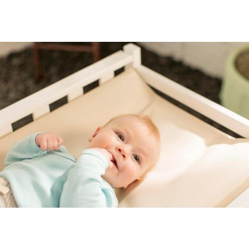 Naturepedic Organic Contoured Changing Pad - Easy to Clean, Lightweight & Portable - Comfort 2-Sided Waterproof Baby Diaper Changing Pad for Dresser or Changing Table - 16 x 31