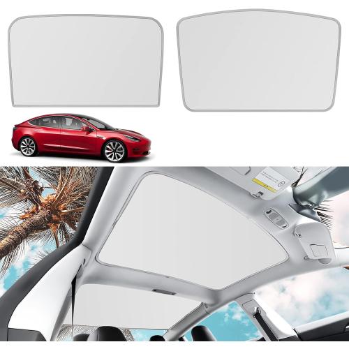 Roof Sunshades for Tesla Model 3, Upgraded Sunroof Shade Sunshade Roof Sun Shade for Tesla Model 3 Accessories 2017-2020 (Ice White)