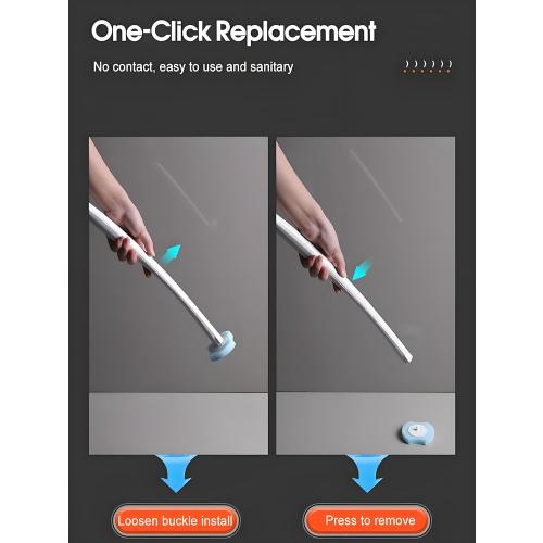 Disposable Toilet Brush with 48 Refill Heads and Holder– Includes Storage Caddy&Toilet Bowl Wand, Wall-Mount Scrubbing Toilet Brush Bathroom Cleaning Kit (1 Wand 48 Refills)