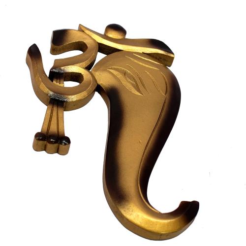 eSplanade Ganesha Ganesh Wall Door Hanging | OM Aum Wall Hanging | Decorative Accessories - Home Decor | Wood - 11.5 Inches - Golden