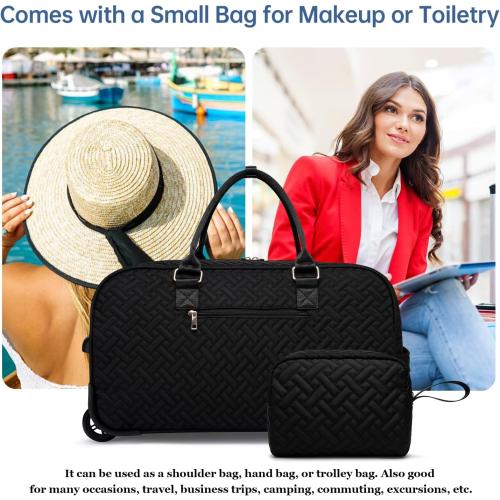 Duffle Bag for Travel, Weekender Bag with Shoe Compartment, Carry On Overnight Bag for Women with Toiletry Bag, Gym Bag with Wet Pocket, Hospital Bags for Labor and Delivery Beige