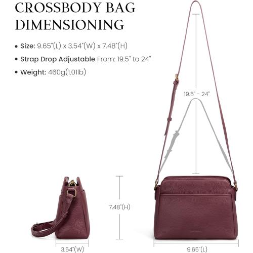 befen Anti-theft Crossbody Bag for Women Genuine Leather, Small Cross Body Shoulder Handbags with RFID Card Slots