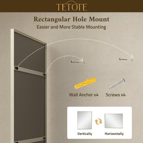 TETOTE Bathroom Mirror for Over Sink Brushed Nickel Beveled Frame 42 x 36 Rectangle Bathroom Vanity Wall Mirror, Tempered Glass, Stronger Frame, Modern Farmhouse Bedroom, Entryway, Living Room