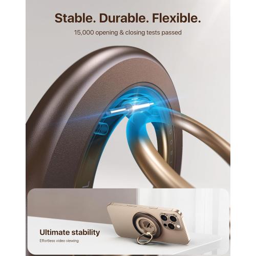andobil [2025 Upgraded] Double-sided Magnetic Phone Grip for MagSafe [Sability Max] Strong Magnetic Phone Ring Holder Compatible with MagSafe Accessories, iPhone 16 Plus 15 14 13 12 Pro Max Mini Black