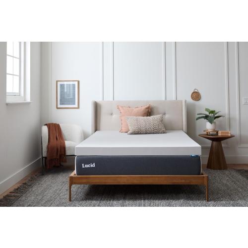 Lucid 4 Inch Bamboo Charcoal Infused Memory Foam Mattress Topper - Twin Size – Moisture and Odor Control - Ventilated - Ultra Plush Feel, Pressure-Relief Bed Topper – CertiPur Certified