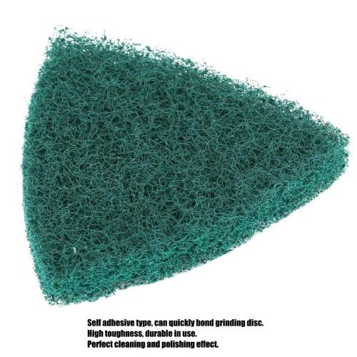 5 Pcs Triangle Scouring Pad, Scouring Stick, Self Adhesive Plate Grinding Machine Accessories, Green Scrub Pads for Surface Sanding Polishing