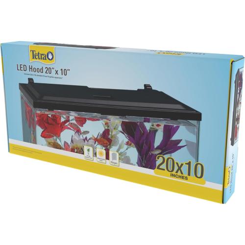 Tetra LED Hood 20 Inches By 10 Inches, Low-Profile Aquarium Hood With Hidden Lighting