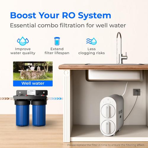 Waterdrop G2P600 Reverse Osmosis System, 600 GPD Tankless RO Water Filter System, Under Sink RO System, 7 Stage Filtration, 2:1 Pure to Drain, Reduce TDS, FCC Listed, USA Tech