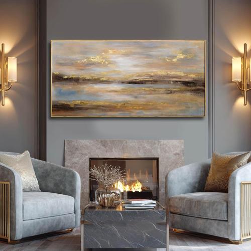 Large Framed Artwork for Living Room Abstract Bedroom Wall Art Gold Abstract Wall Decor Office Home Decor 29x 58 Canvas Painting Wall Hanging
