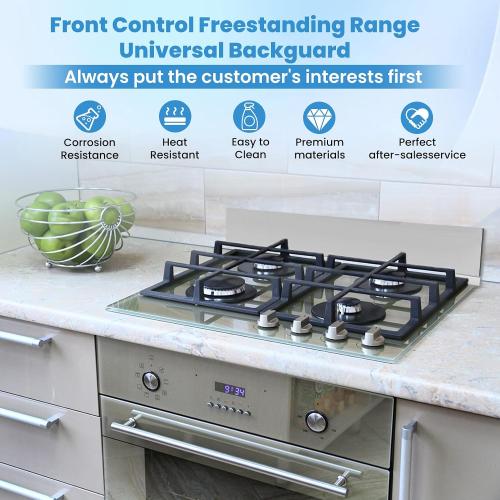 11NBBKGDDS Universal Front Control Freestanding Range Stainless Backguard with 29.75 W×4.75 T×0.25 D Compatible with all brands of 30 Backsplash & Stove,Include Frigidaire Whirlp