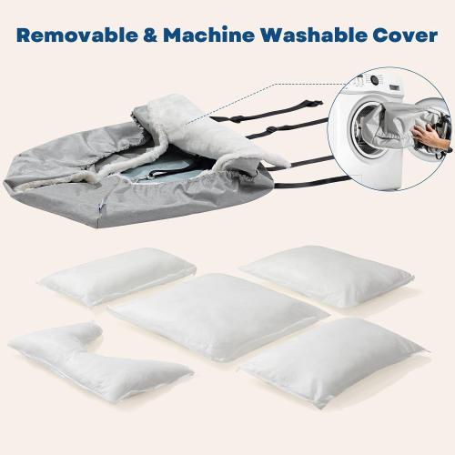 Milk and Soda Small Dog Car Seat Bed for Small Dogs Under 20 LBS with 2-Sided Pillow, Side Pockets, Built-in Leash, Machine Washable Cover (Black, Small)