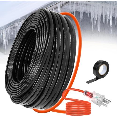 5.5FT(3FT~200FT) Heat Tape for Water Pipes, -40°F Deicing Heating Cable, Freeze Protected Water Pipe Heating Cable, Heated Water Hose, Plumbing Fixtures, 120V 5W/ft Plumbing Fixtures