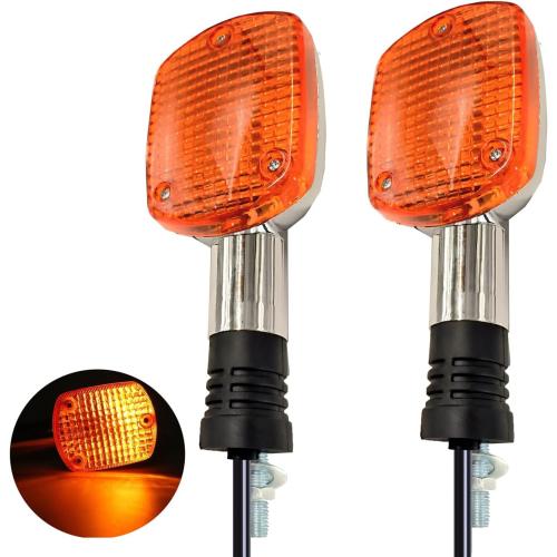 2Pcs Motorcycle Turn Signals Chrome Front Lights 12V Compatible with Honda Shadow VTX Steed Rebel Magna 250 400 750 VLX600 CA250 CMX400