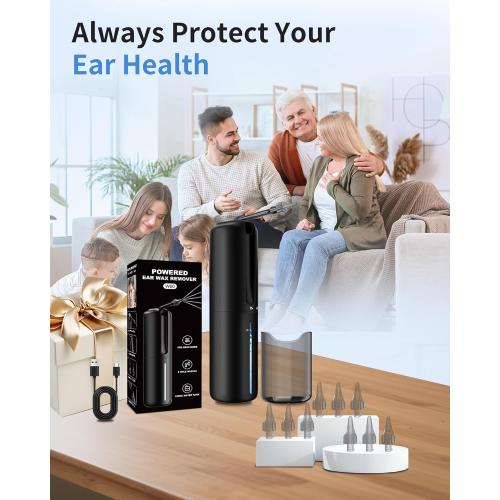 Upgraded Ear Wax Removal, Ear Cleaner - Safe and Efficient Ear Cleaning Kit, 4 Pressure Modes, 10 nozzles, Electric Earwax Cleaning Kit for Earwax Buildup