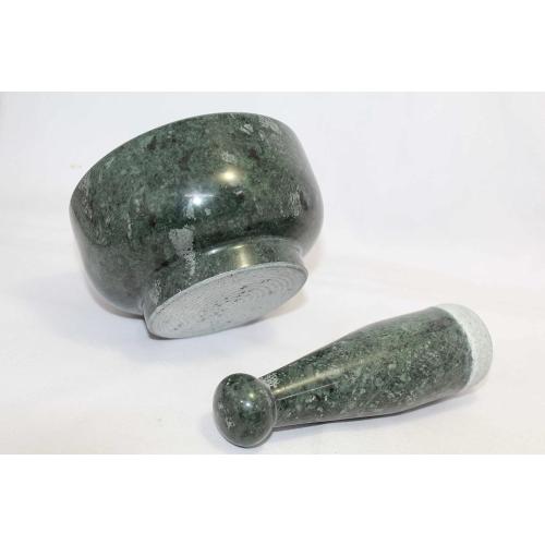 Mortar Pestle Marble Set Grinder Herb Spice Stone Natural Green Pill Crusher HD5