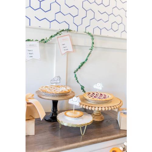 Mud Pie Marble and Gold Edge Riser Set, small 3 x 8 dia | large 4 x 10 dia