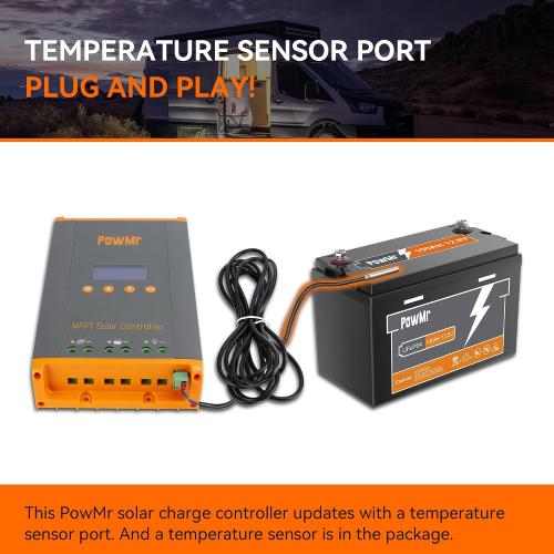 PowMr 60A MPPT Solar Charge Controller, 12V/24V/48V/160V(Max) DC Input, Bulit in LCD Display, Support 12(Max) Solar Regulator Connections, Work for Lead-Acid and Lithium Batteries【Parallel Version】