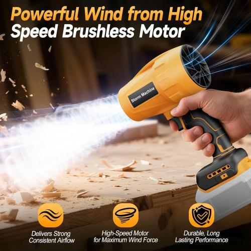 Cordless Leaf & Dust Blower Compatible with DEWALT 20V Battery, 30,000 RPM Jet Fan with Brushless Motor, Handheld Air Blower for Car Drying, Lawn Care, Home Cleaning (Tool Only)