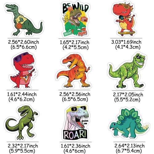 150 Pcs Dinosaur Stickers for Water Bottles, Waterproof Vinyl Cool Dino Stickers for Scrapbook Stationery Laptops Skateboard, Cute Dinosaur Party Decorative Decals for Kids Boys