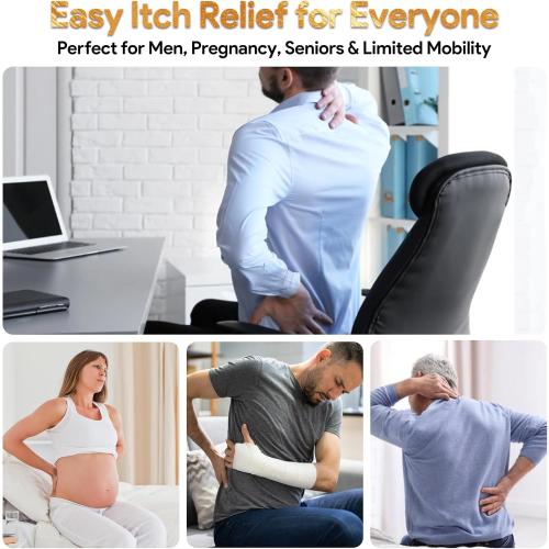 TUKUOS Telescoping Back Scratcher with 5 Detachable Scratching Heads, Rubber Handles, Anniversary Birthday Gifts for Men Women Back Scratcher for Men/Dad/Women/Adults