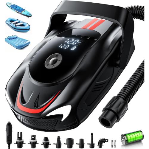 Electric Paddle Board Pump, 22PSI Rechargeable 12000mAh SUP Pump, Theer Stage Inflation/Deflation, Automatic Power-Off Functions, Suitable for Stand up Paddle Boards, Kayak, Surfing Kite, Boat