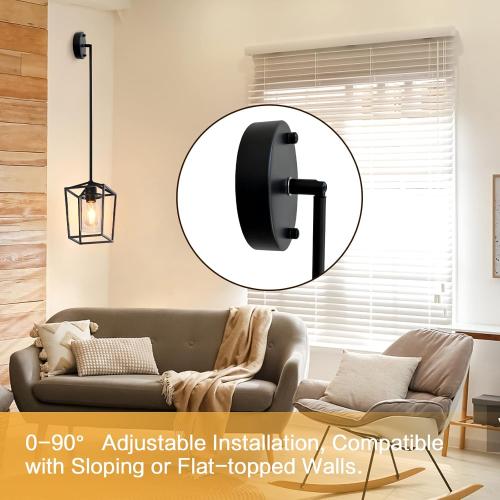 Pendant Light Fixture,Adjustable Black Iron Cage Farmhouse Metal Kitchen Island Hanging Light with Clear Glass Shade, Suitable for Kitchen Island, Entrance, Dining Room, Hallway(1 Light)…