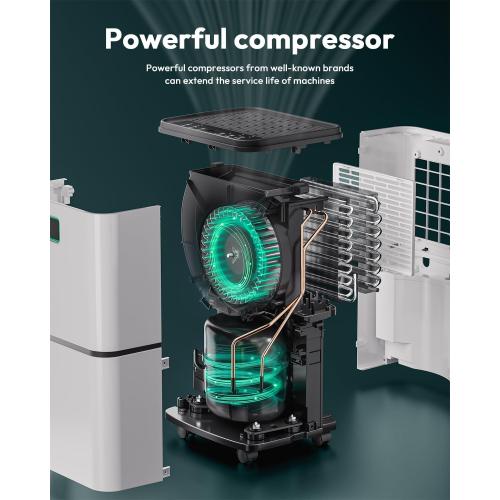 2000 Sq. Ft Dehumidifier for Home/Basement, 30 Pints 36 dB Dehumidifiers for Bedroom/Bathroom With Drain Hose LED Intelligent Humidity Light