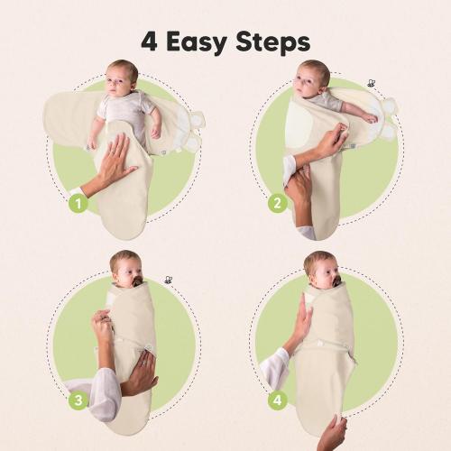 Baby Swaddle Sleep Sacks with Zipper - 3-Pack Swaddles for Newborns 0-3 Months, Infant, Baby Girls, Boys, Soft & Durable Newborn Sleep Sack, Easy Diaper Change Swaddling Blanket (Bumble Bear, OS)