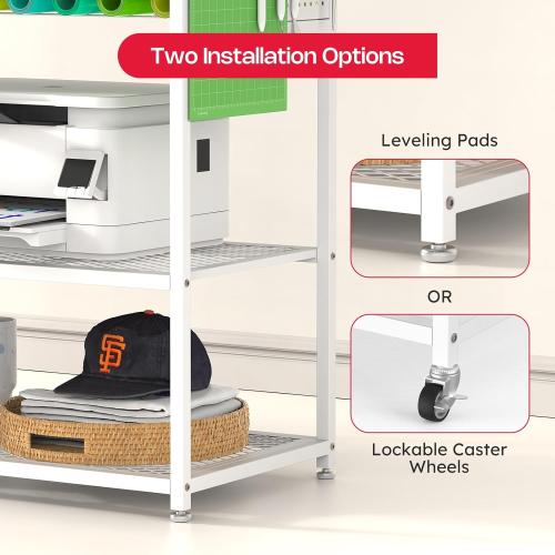 Extra Large Heat Press Table, Heat Press Stand Desk Cart with Vinyl Storage, Multi-Purpose Heavy Duty Metal Workbench for DIY Sublimation, T-Shirts Caps Mug & Tumbler Heat Transfer Projects