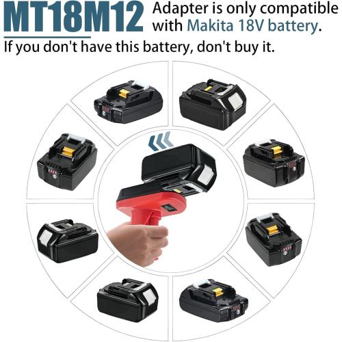 Battery Adapter for Makita 18V to M12, MT18M12 Adapter Convert for Makita 18V to Replace for Milwaukee 12V Li-ion Battery Work for Milwaukee M12 12V Power Tools
