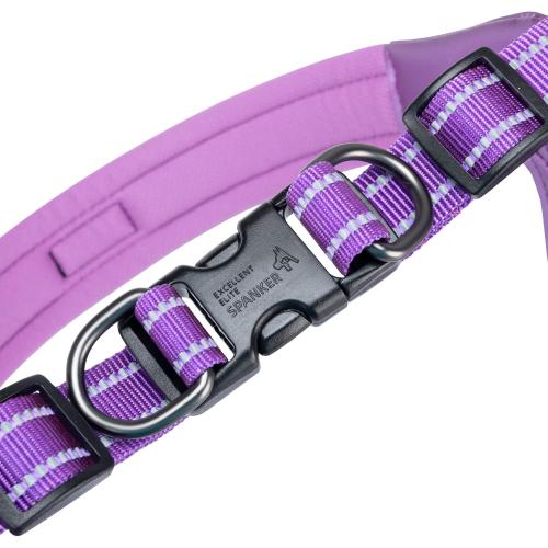 EXCELLENT ELITE SPANKER No Pull Dog Harness Step-in Adjustable Reflective Vest Soft Padded Easy Pet Chest Strap with Leash Clips for Small Medium Large Dogs Walking Training(Purple-M)