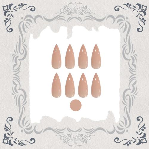 2 Pack Press on Nails Long Stiletto Nude Fake Nails False Nails with Pure Transparent Glossy Stick on Nails for Women