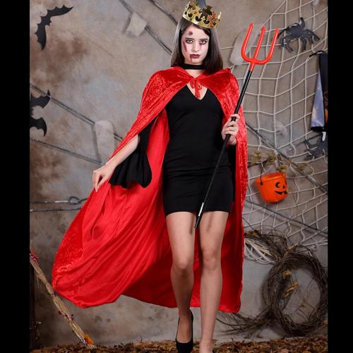 XL Halloween Hooded Cloak Full Length Velvet Cape with Hood for Halloween Cosplay Costume,59 inch
