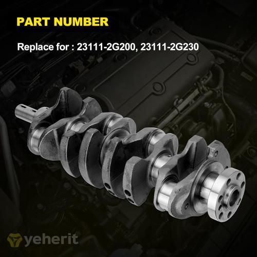 2.4L Engine Crankshaft and Bearing Kit Compatible with 2010-2020 Hyundai Santa Fe/Santa Fe Sport Sonata Tucson, Kia Sportage Sorento Optima Forte Rondo 2.4 Replace for 23111-2G200 23111-2G230