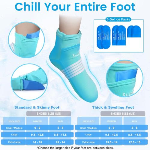 ‼️may be missing items ‼️SuzziPad Cold Socks & Hands Ice Pack for Chemo Must Haves, Blue, L | Removable Gel Packs, Adjustable Straps, Dual-Layer Gloves & Foot Ice Pack Wraps For Chemo, Arthritis & Neuropathy Relief