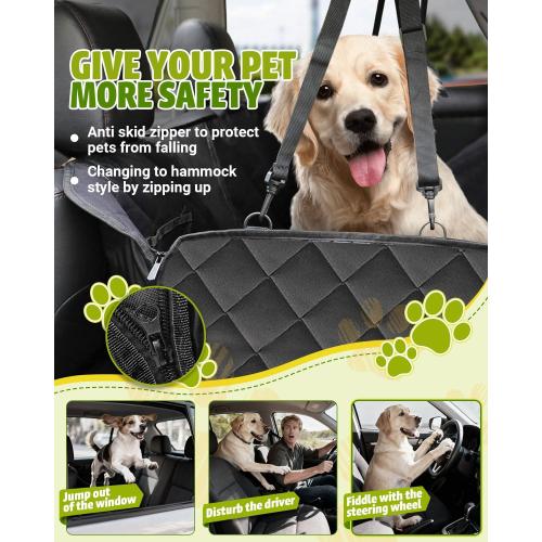 Dog Car Seat Cover, 600D Heavy Dute Durable Car Seat Cover for Dogs Pets, 100% Waterproof Scratch Proof Nonslip Dog Hammock for Cars, Seat Covers Protector with SeatBelt for Pet Sedan SUV Trucks