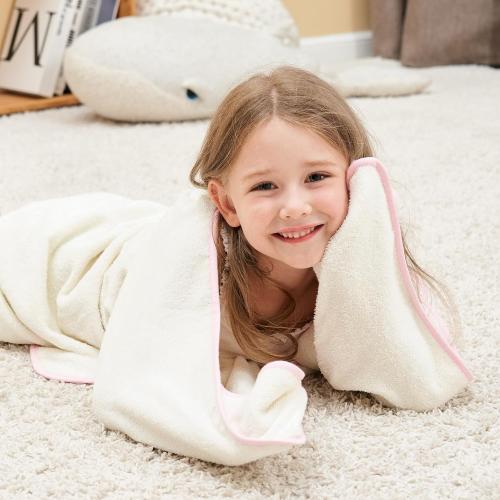 Style Quarters Baby Bath Towel - 100% Cotton Terry Soft Hooded Towel Cartoon Alpaca Baby Beach Towels Super Absorbent Large Embroidery Kids Hooded Bath Toddler Towel with 50x30(Milky White Alpaca)