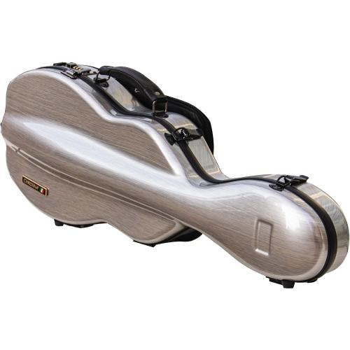Christina violin case 4/4 Full Size Violin case High-Strength Carbon Fiber Pear-Shaped Violin Music Bag With Combination Lock and Extra Bag Gray Violin Hard Case (VB-Random type-SilveryGray spot)
