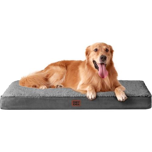EHEYCIGA Orthopedic XL Dog Beds for Extra Large Dogs with Removable Washable Cover for Crate, Grey, 41x27