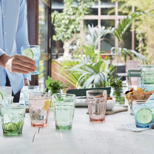 Bormioli Rocco: Rock Bar Lounge Glass, Peach, Mint, Ice, Set of 6