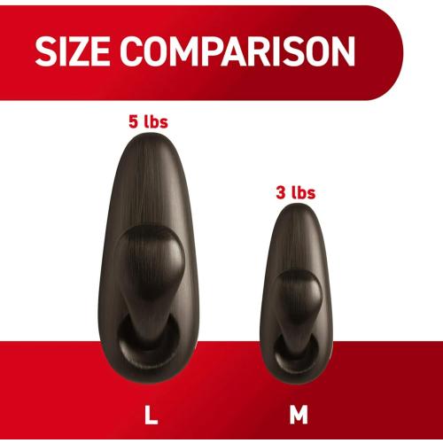 4 packs, Command 5 lb Large Brushed Nickel Metal Hooks, 2 Hooks and 4 Command Strips, Damage Free Coat Hooks with Adhesive Strips, Forever Classic Hooks for Hanging Home Decor and Room Decor