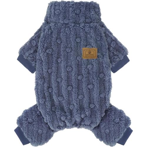 XPUDAC Dog Sweater, Dog Winter Clothes for Small Medium Dogs Girl Boy Ultra Soft and Warm Fleece Pet Pajamas for Winter Christmas(Blue-XX-Small)