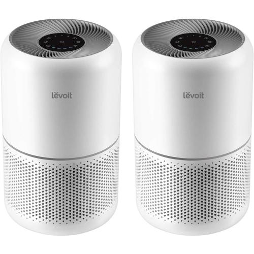 LEVOIT Air Purifier for Home Allergies Pets in Bedroom, Covers Up to 1073 ft² by 56W High Torque Motor, AHAM VERIFIDE, 3-in-1 Filter, HEPA Sleep Mode, Remove Dust Smoke Odor, Core300-P, White, 2 Pack