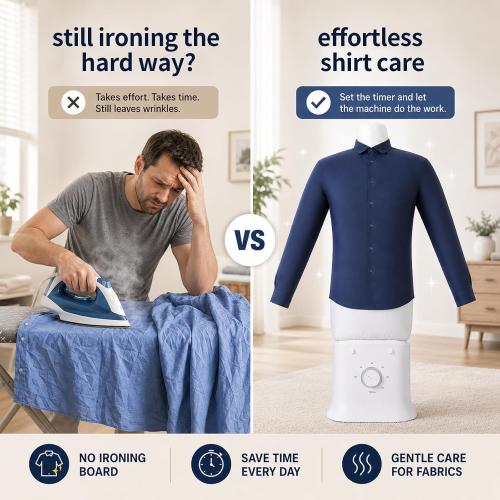 Portable Automatic Garment Dryer & Ironing Machine, Hands-Free Clothes Wrinkle Remover with Hot Air, Fast Drying for Shirts and Pants, Space-Saving Apartment & Dorm Essentials