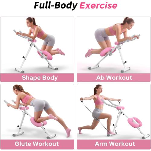 KEY2FUN Ab Machine, Adjustable Ab Workout Equipment, Ab Trainer Machine for Abs Workout, Ab Workout Machine for Body Shaping Foldable Waist Trainer at Home Gym
